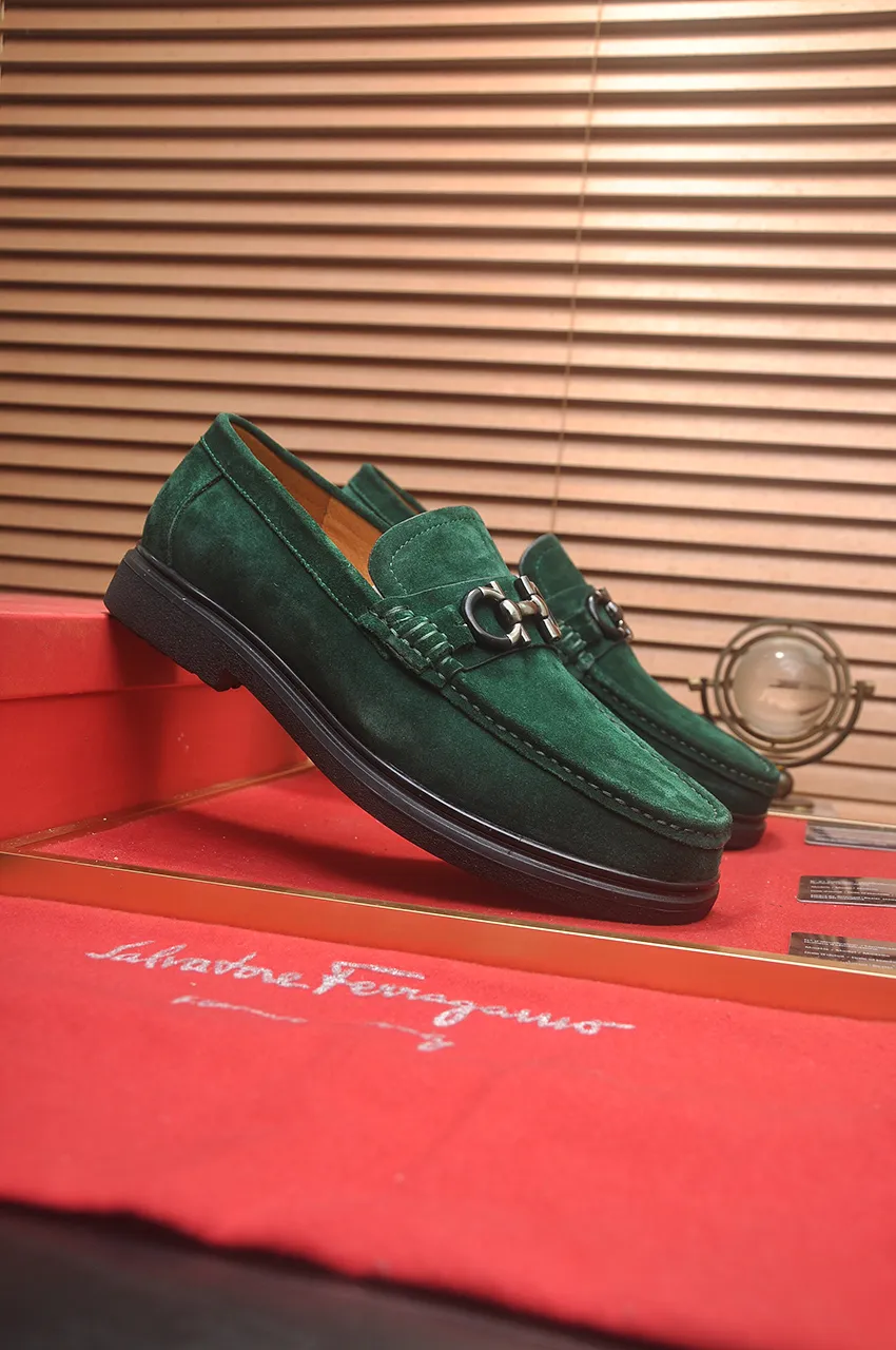 Men's shoes 💰440💶[Ferragamo/Ferragamo] The latest model in the counter. Original imported high-quality cowhide with open sides + imported 🐂 water-dyed cowhide lining + original luxury metal buckle + original combined outsole. No pressure for comparison. 38--45 (45 is custom-made and cannot be returned or exchanged)